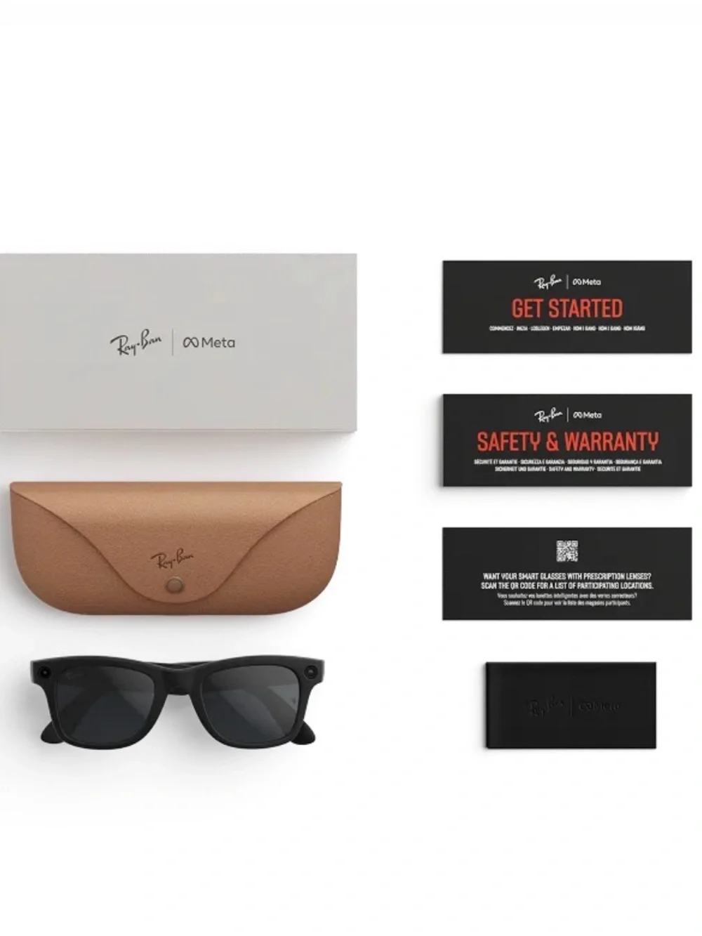 Ray-Ban Black Wayfarer Sunglasses with Brown Leather Case